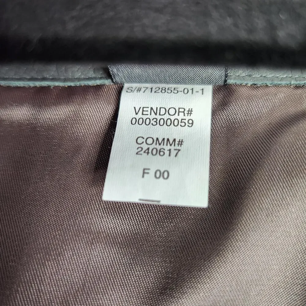 Y2K Banana Republic Leather Bomber Jacket Mens Large Gray Biker Zip Vents Lined